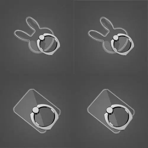 1/2/3/4pcs Transparent Cute Animal Round Phone Stand Foldable 360 Rotating Mobile Phone Ring Holder Smart Phone Accessories - Image 15