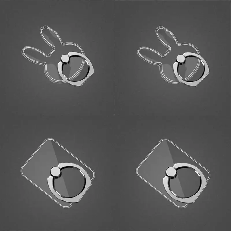 1/2/3/4pcs Transparent Cute Animal Round Phone Stand Foldable 360 Rotating Mobile Phone Ring Holder Smart Phone Accessories - Image 15