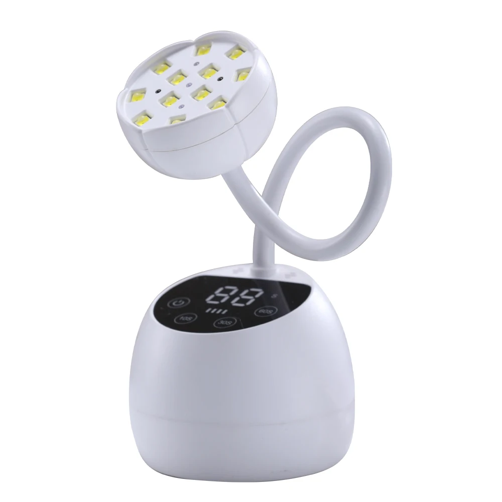 New Wireless Nail Lamp LED UV Nail Dryer Rechargeable Auto Sensing Touch Control Fast Drying Nail Light 360° Bendable Table Lamp 6