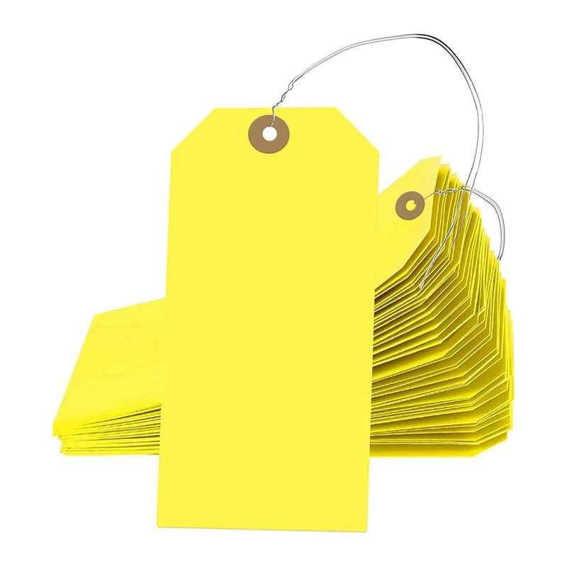 

400 Blank Shipping Labels, 4.75X2.35 Inches Tag Hanger With Reinforced Holes And Wire, Product Jewelry Apparel Labels