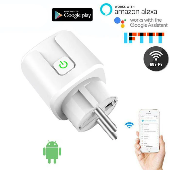 20A Eu Plug Wifi Bluetooth Wireless Remote Socket Smart Timer Plug Controllo Vocale Eu Home Ignifugo Pc Smart Power Socket