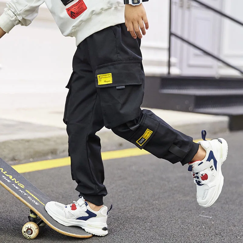 Joggers Boy Cargo Pants Kids Spring Autumn Casual Teenage Trousers Solid Children Pants for Baby Boys Sport Sweatpants Clothes boys pants