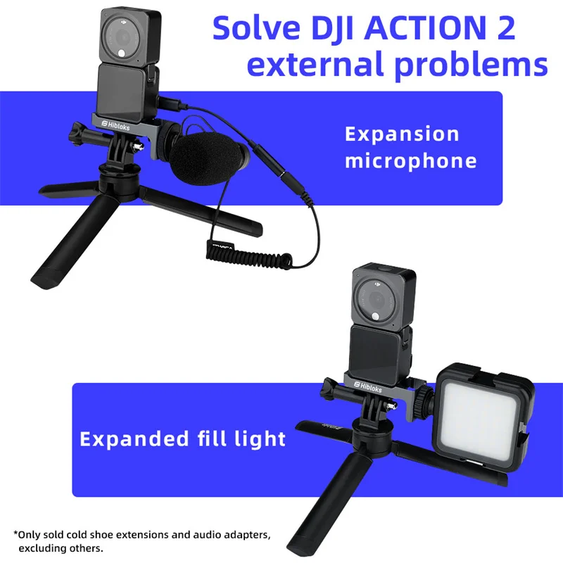 best drone for photography DJI Action 2 Action Camera Cold Shoe Extension Adapter Cable Mic Audio Adapter Line Microphone Fill Light Aluminum DJI Action 2 flying camera