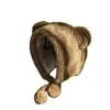 Winter Cute Bear Ears Warm Hat Women Beanies Windproof Cap Student Women Add Wool Cap Female Hat Present 6