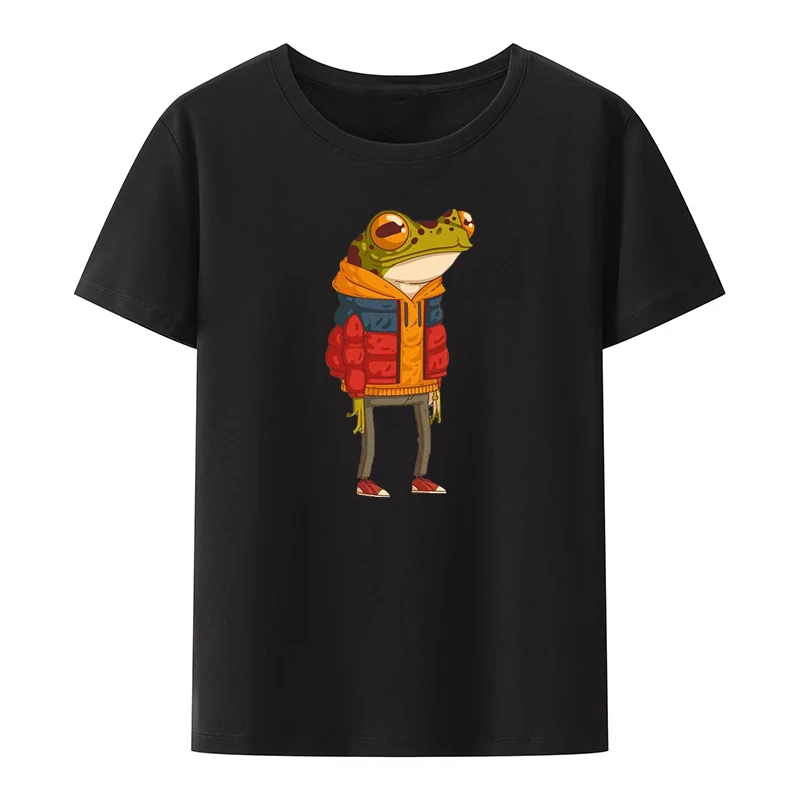 

A Frog in A Cotton Coat Cotton T-shirts Nick Young Girls Portrait Women's T-shirt Student Letters Hip-hop Pair Roupas Classic