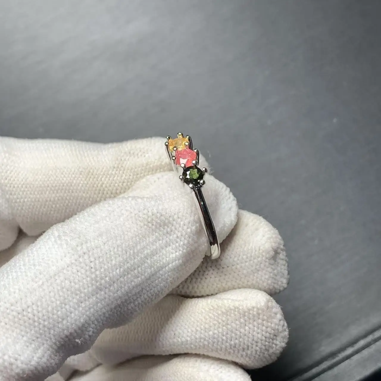 New Arrival Natural Tourmaline Rings Female  Jewelry For Women Gift Copper Cute Stone Flower