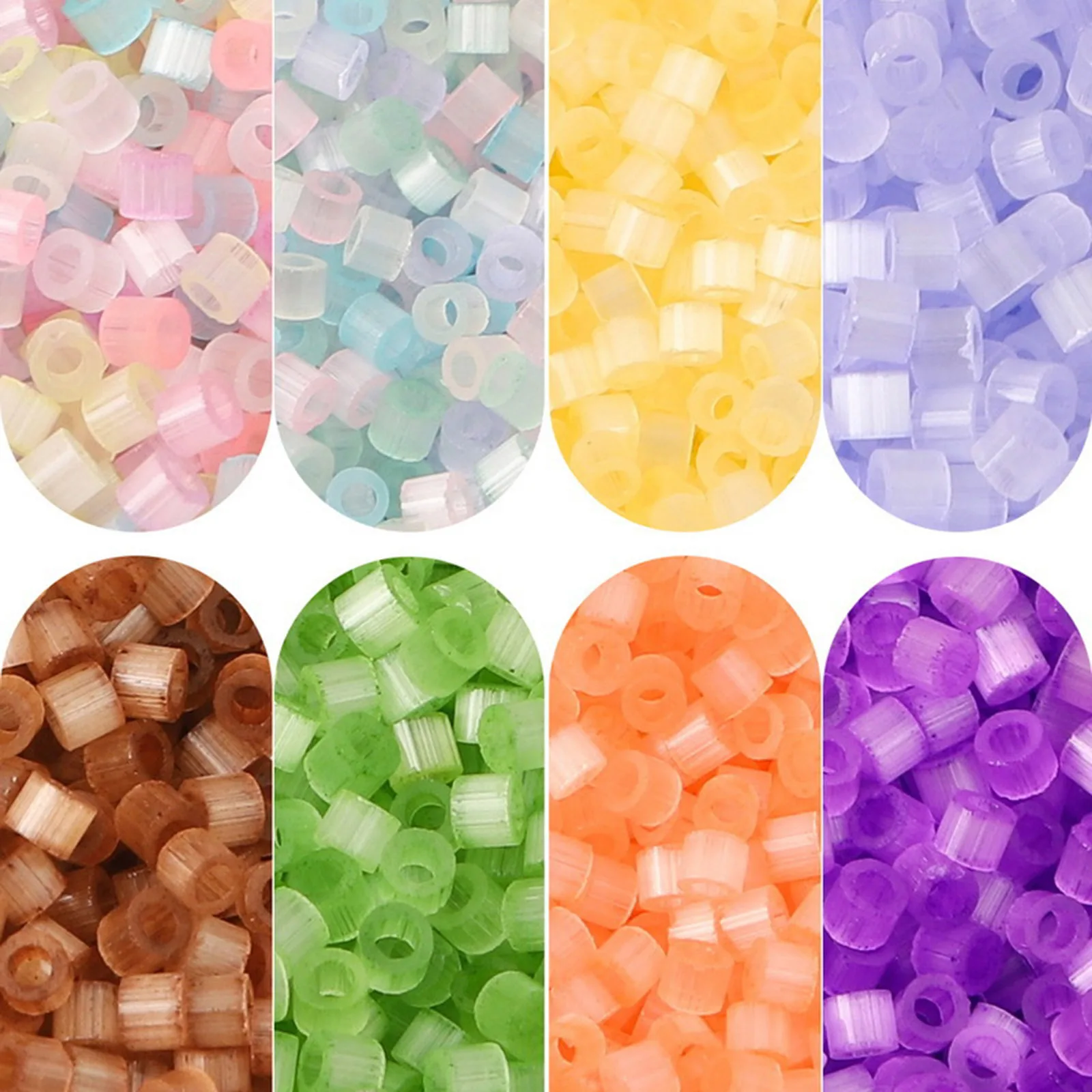 Heiß verkaufen 10 Gramm bunte Glasperlen Zylinder Katzenauge Nachahmung lose Abstand halter Perle DIY Schmuck machen ca. 2,5mm Durchmesser. – Detail 2