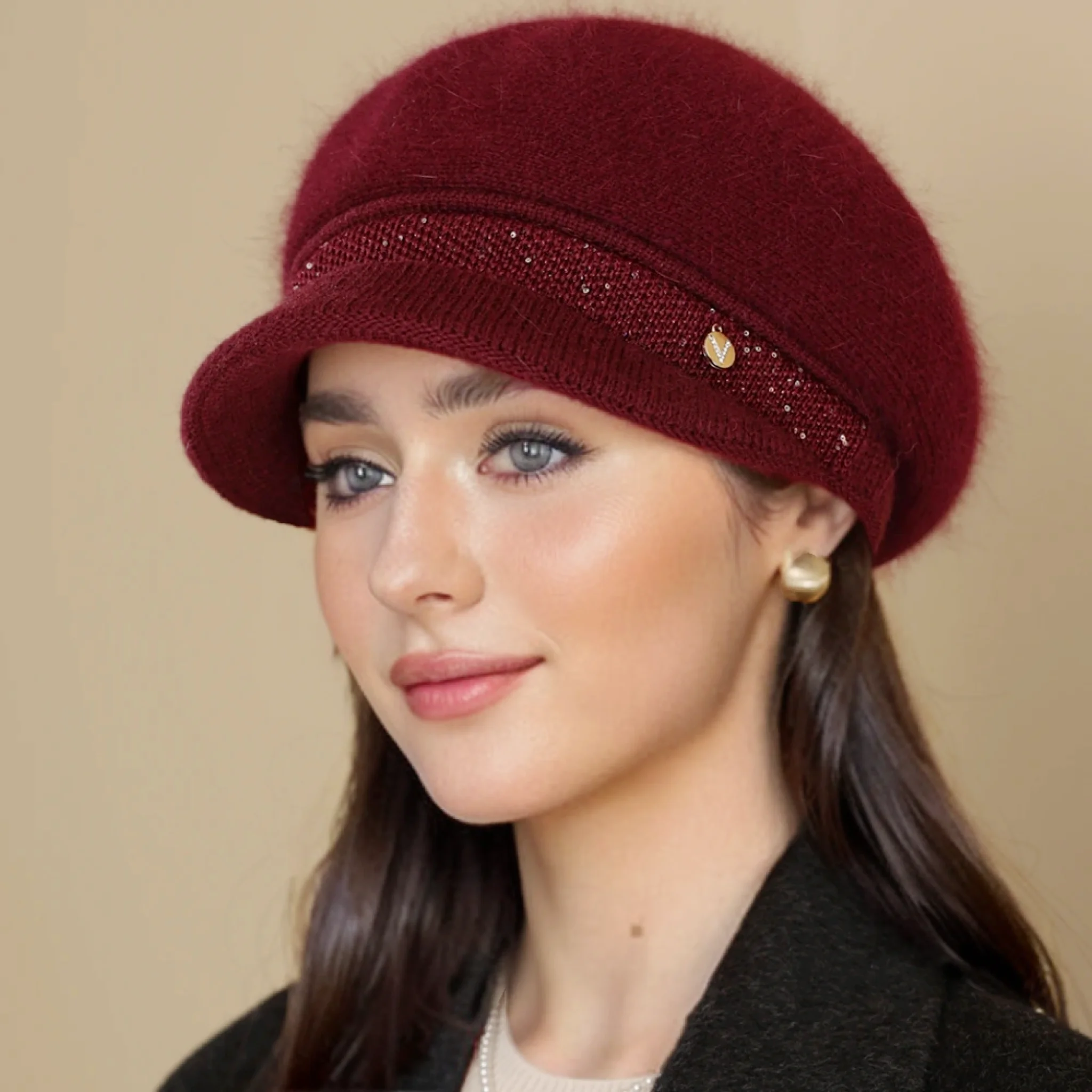 New Woman Winter Warm Hat Plush Fur Lined Warm Cap For Women Casual Rabbit Fur Blend Hat Streetwear Outdoor Fashion Knitted Hat