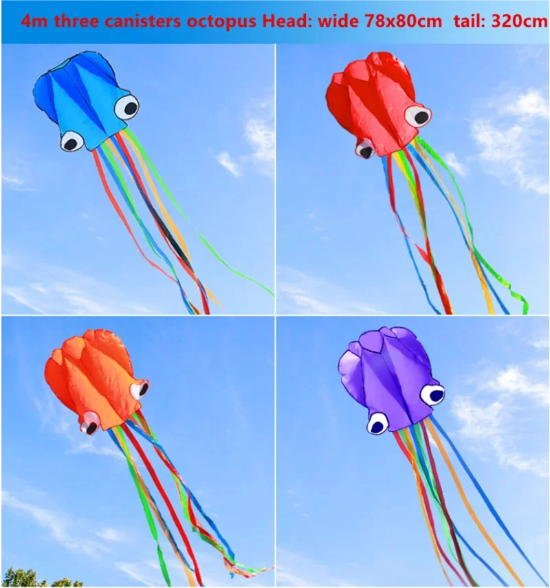 Octopus Kites Soft Kites Flying for Adults colorful rainbow kite eagle kite plastic kite butterfly kite beach delta kite delta kite beach kite stunt kite unicorn kite plane kite snake kite power parafoil kite chinese dragon kite foal kite parafoil kite