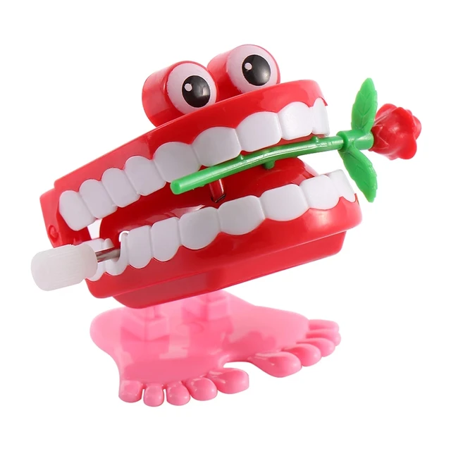 Novelty Dentures Clockwork Fun Toy Teeth Clockwork Beating On The Chain