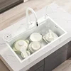 Stainless Steel White Kitchen Sinks Home Raindance Waterfall Nano Large Single-slot Dishwashing Basin Luxury Kitchen Accessories 1