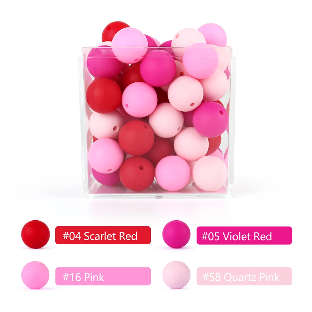 20-Piece Set of Mixed Size Silicone Beads for DIY Jewelry and Craft Projects