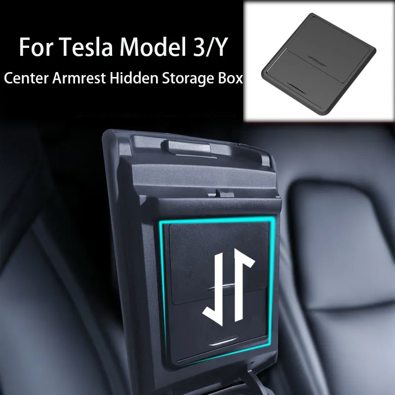 

Car Armrest Holder Box for Tesla Model 3 Model Y Center Console Organizer Armrest Hidden Storage Box Car Accessories 2022-2023