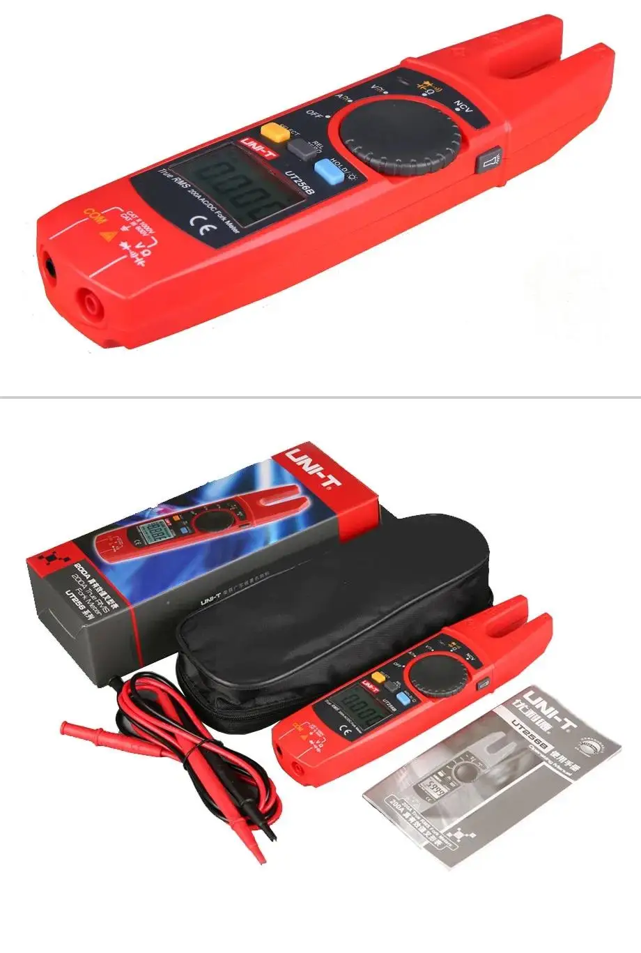 Description Picture 6 of itemUNI-T UT256B Digital True RMS Fork Auto Multimeter 200A AC DC Current Clamp Meters NCV Tester Voltmeter Ohm Cap Auto Range More