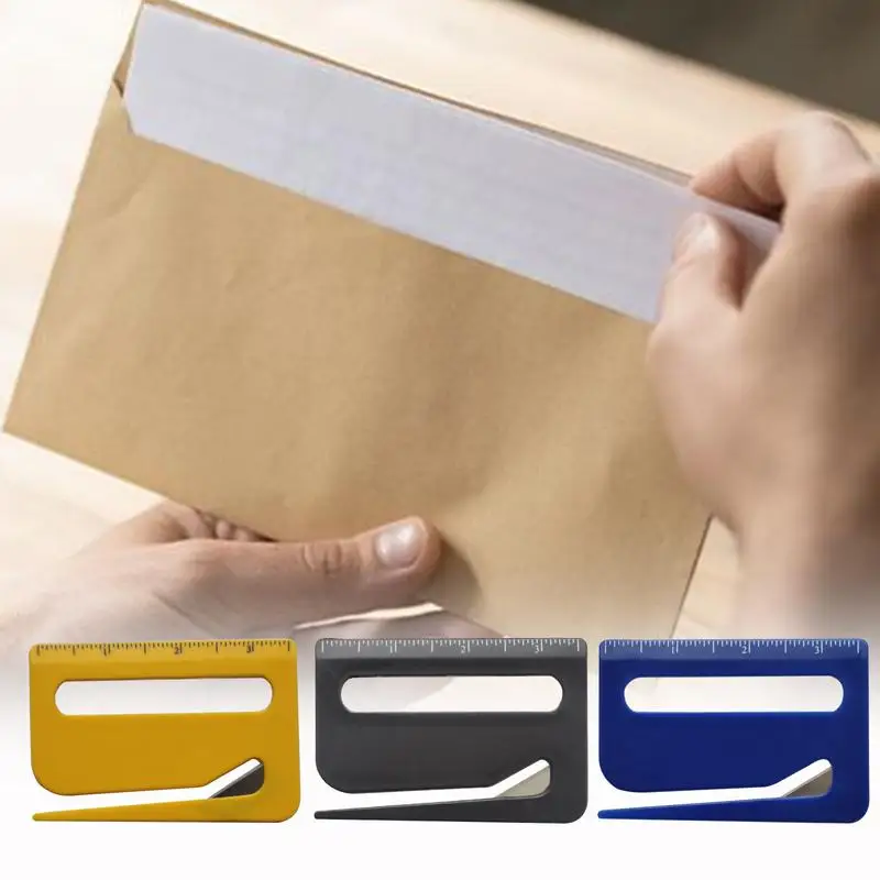 Letter Opener Envelope Mail Slitter Wrapping Cutter Box Opener Safe Mail With Pointed End Magnifying Glass Ruler