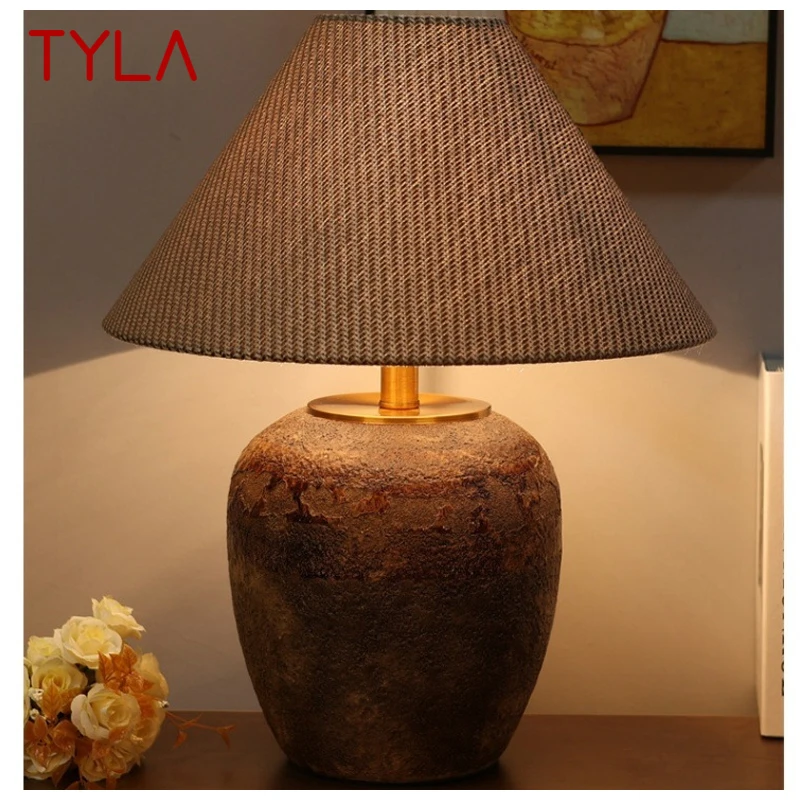 

TYLA Nordic Ceramic Table Lamp Modern Art Living Room Bedroom Study Villa LED Originality Desk Light
