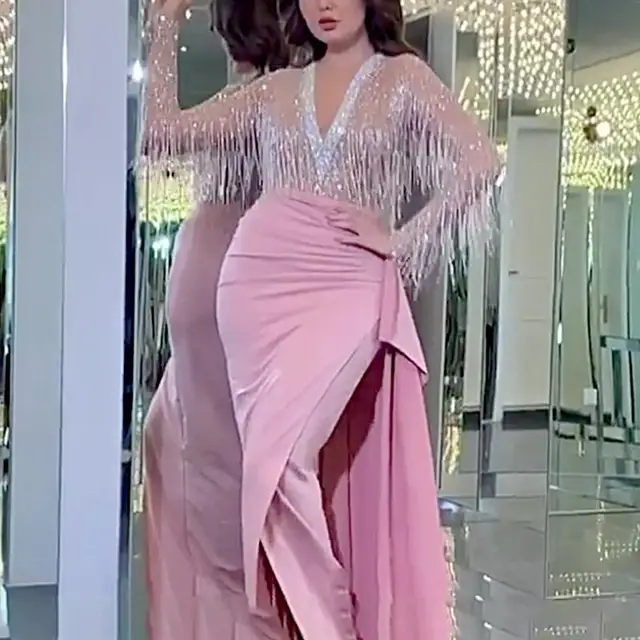 2023 New Women Ladies Elegant Sequin Tight Fitted Fishtail Prom Maxi Party Evening Ball Dresses Girls Wedding Bridesmaid Party Excellent product recommendation