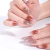 20Tips Glitter Heart Semi Cured Nail Gel Strips Romantic Valentine Gel Nail Stickers Long Lasting Self-Adhesive Gel Nail Wraps 6