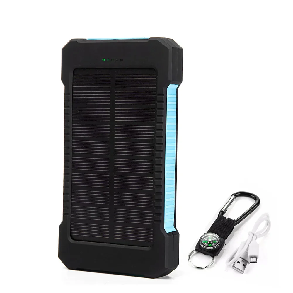 휴대용 외장 배터리 보조배터리 LED SOS 손전등, 고속 충전 태양열 보조베터리, 스마트 휴대폰용, H 20000mAh