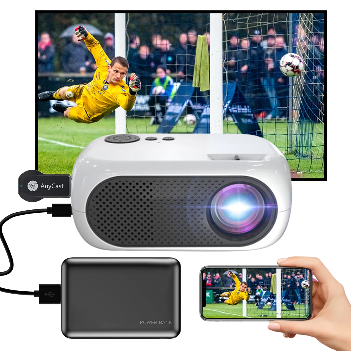 Salange M24 Mini Projector LED Portable Beamer Compatible HDMI USB 640*480P Support 1080P Video Projetor Kids Gift portable projector