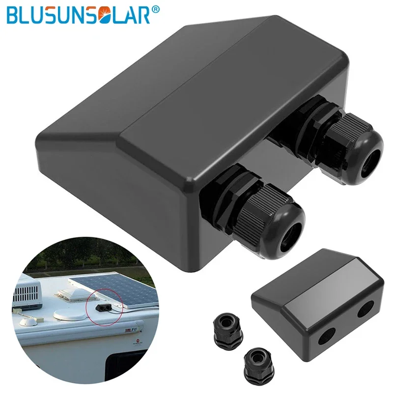 

20 Pcs/lot Roof Solar Double Hole Waterproof Junction Box Cable Entry Gland White Or Black LJ0266Solar