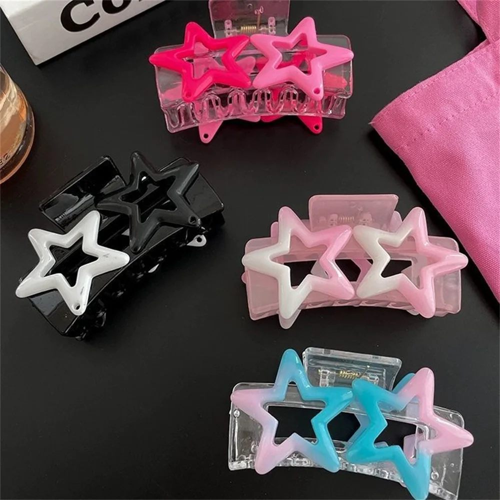 

Cool Hollow Star Pentagram Hair Claws Y2k Accessories for Women Girl Sweet Trend Pentagram Hair Clips Korean Hair Accessories