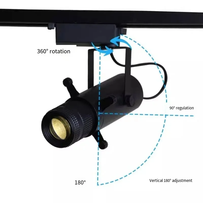 Black Adjustable Aperture10w 20w 30w COB Ceiling Museum-Specific CalligraphyPainting Cutting Lights Graphic Clipping Track light 4