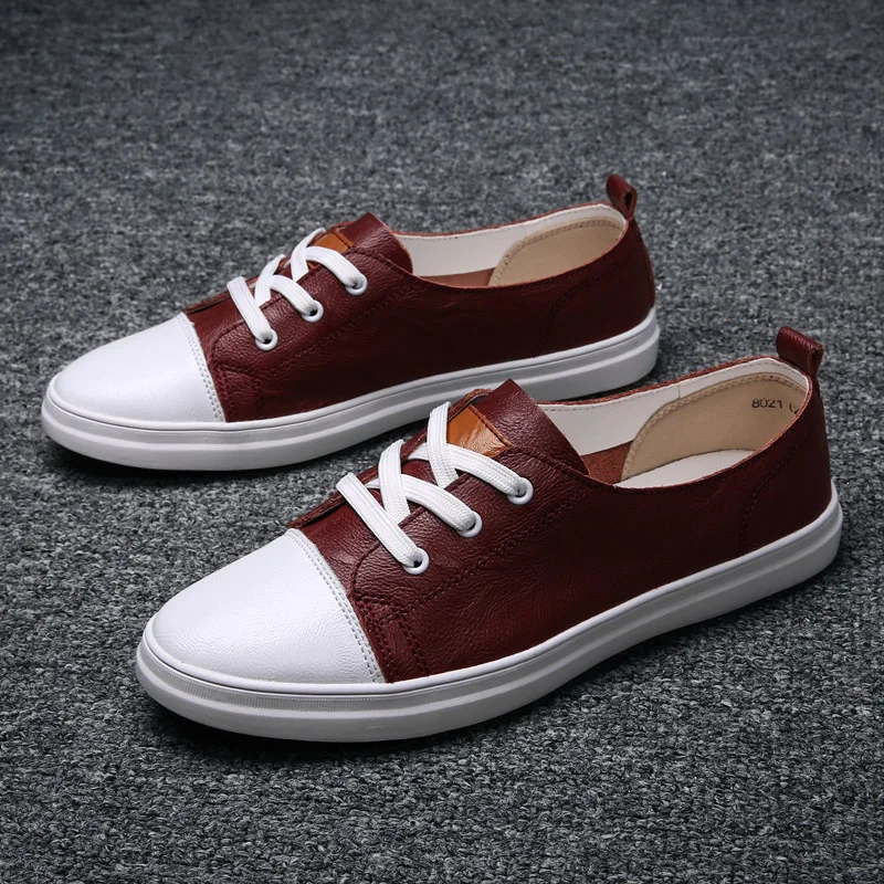 Genuine Leather Men's Casual Shoes Business Office Shoes White Flat Men Comfortable Sports Driving Zapatos Hombre
