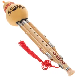 Chinese Handmade Hulusi Bamboo Gourd Cucurbit Flute Ethnic Musical Instrument bB Key for Beginner Music Lovers Instruments