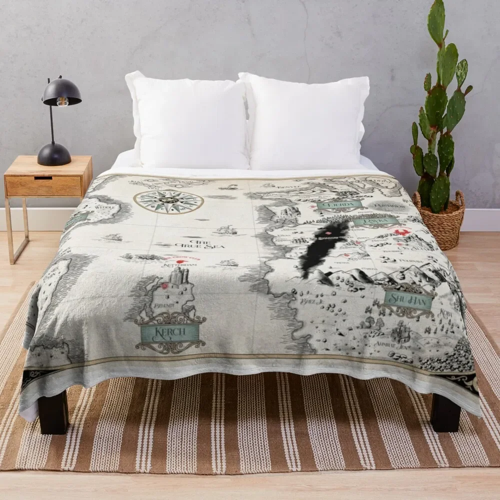 

Colored- Blue GrishaVerse Map Throw Blanket Decorative Sofas Blankets For Sofas decorative Winter beds Blankets
