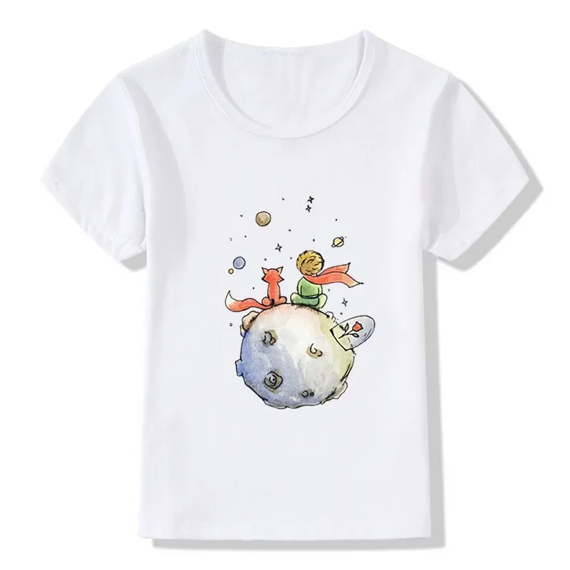 Kinderkleding Jongens/Meisjes T-shirt Schattige Kleine Prins Cartoon Print Kids Grappige T-shirt Zomer Casual Baby Tops Tees,HKP5449