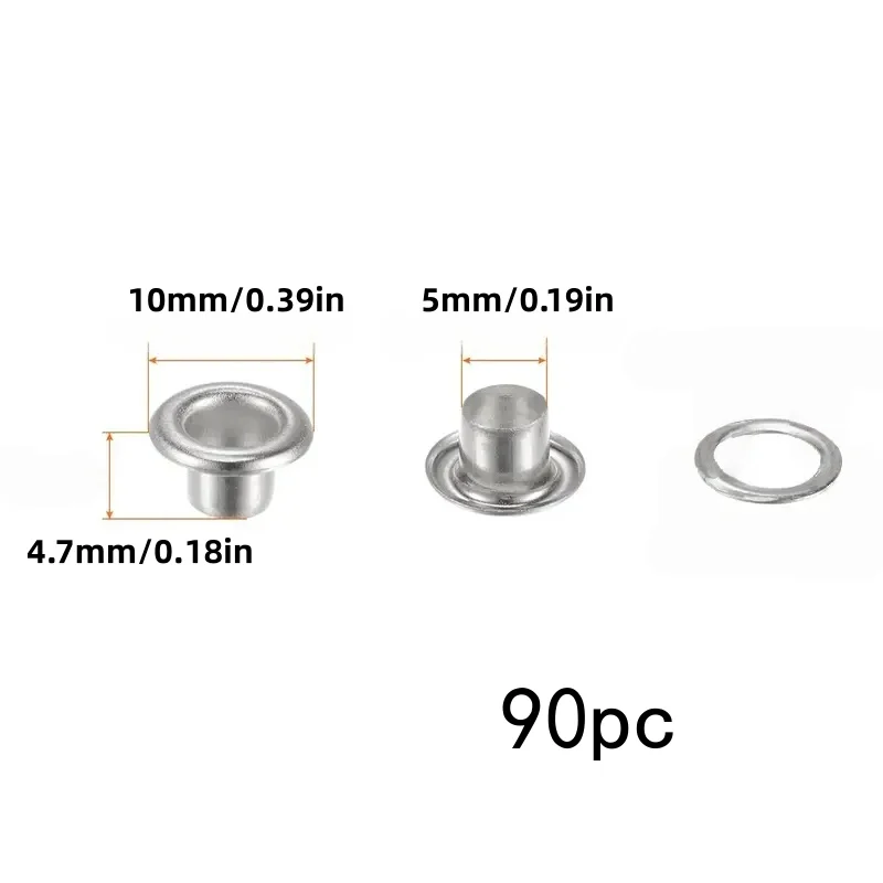 린넨 테이블보용 5mm 재봉용 아일렛 90개, 찢김 방지 및 장, 우아한 외관
