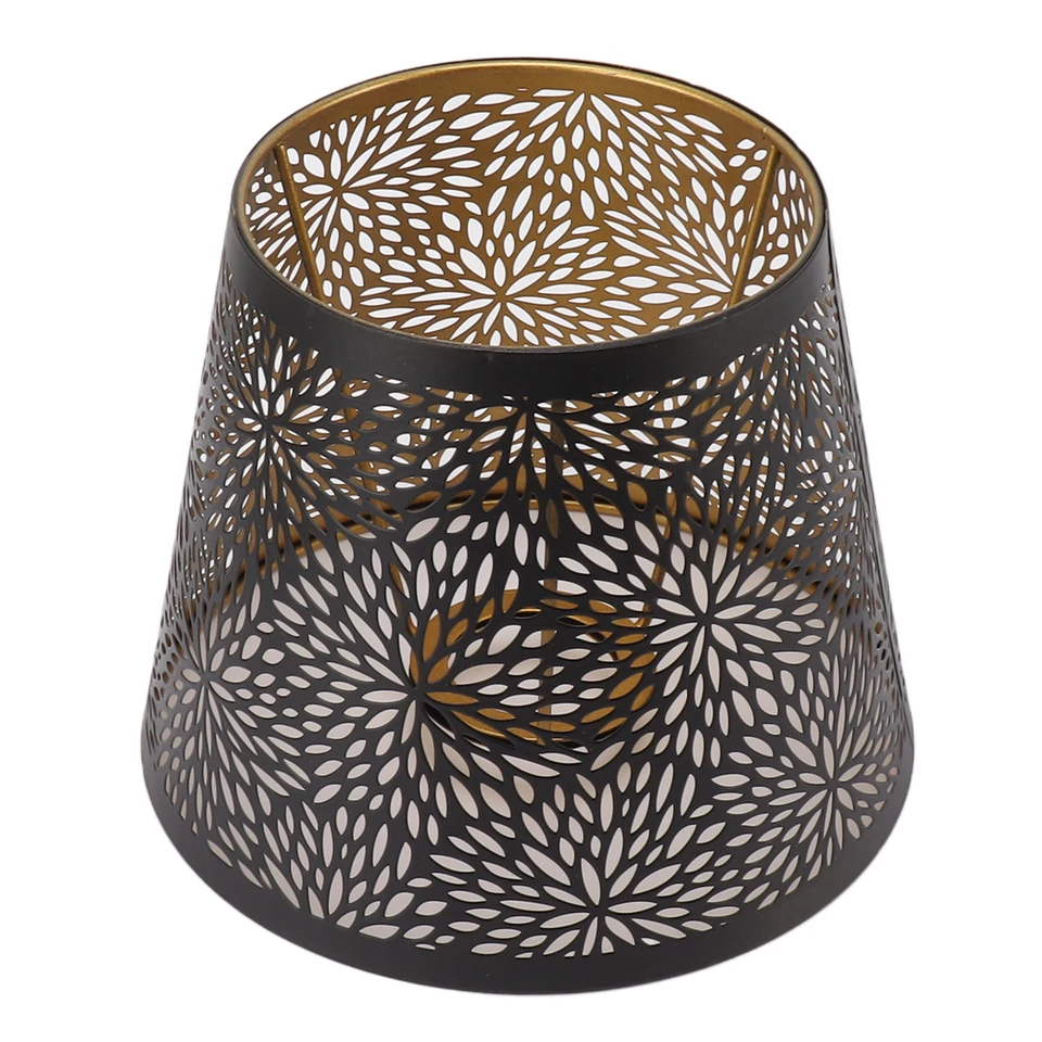 Paralume In Metallo Con Motivo Foresta: Design Svuotato Ad Albero, Interno Oro, Per Lampadine E27/E26, 15x19cm, Stile Moderno