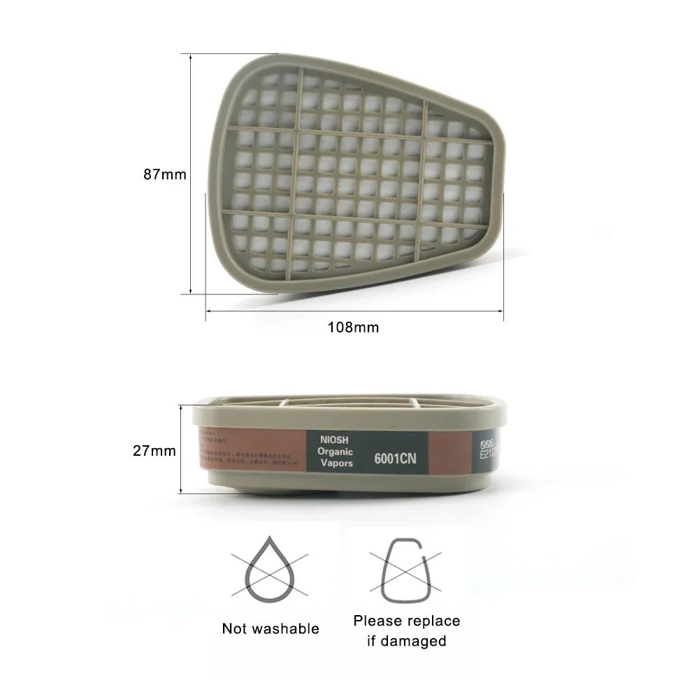 Respirator Filter Cotton Organic 6001 Filter Cartridge Dustproof 5N11 5P71 For 6200/7502/6800 Gas Mask Chemical Painting Spraying
