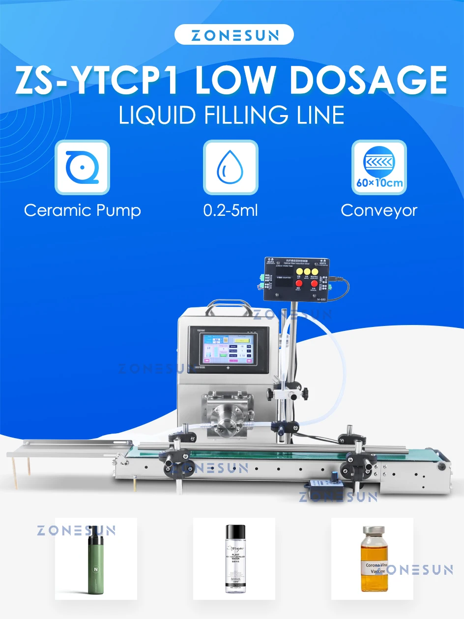 ZONESUN ZS-DTCP1 Automatic Single Nozzle Ceramic Pump Liquid Filling Machine