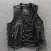 PFHQ 2023 Spring Trendy Men's Motorcycles Waistcoat Stylish Leather Jacket High Quality PU Punk Sleeveless Vest Coat Clothes New 2