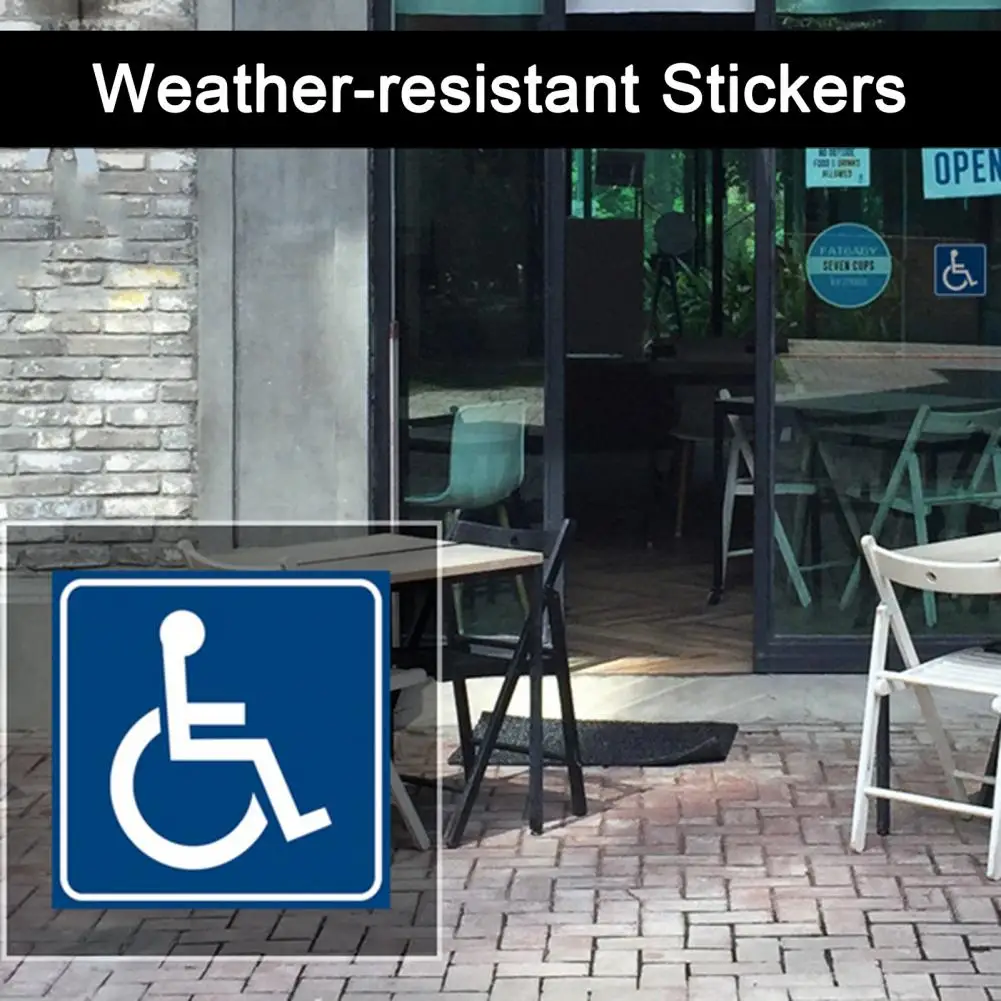 Disability Decal Disability Stickers Waterproof Disability Sticker Set for Wheelchair Users Uv Resistant Barrier Signs for Glass