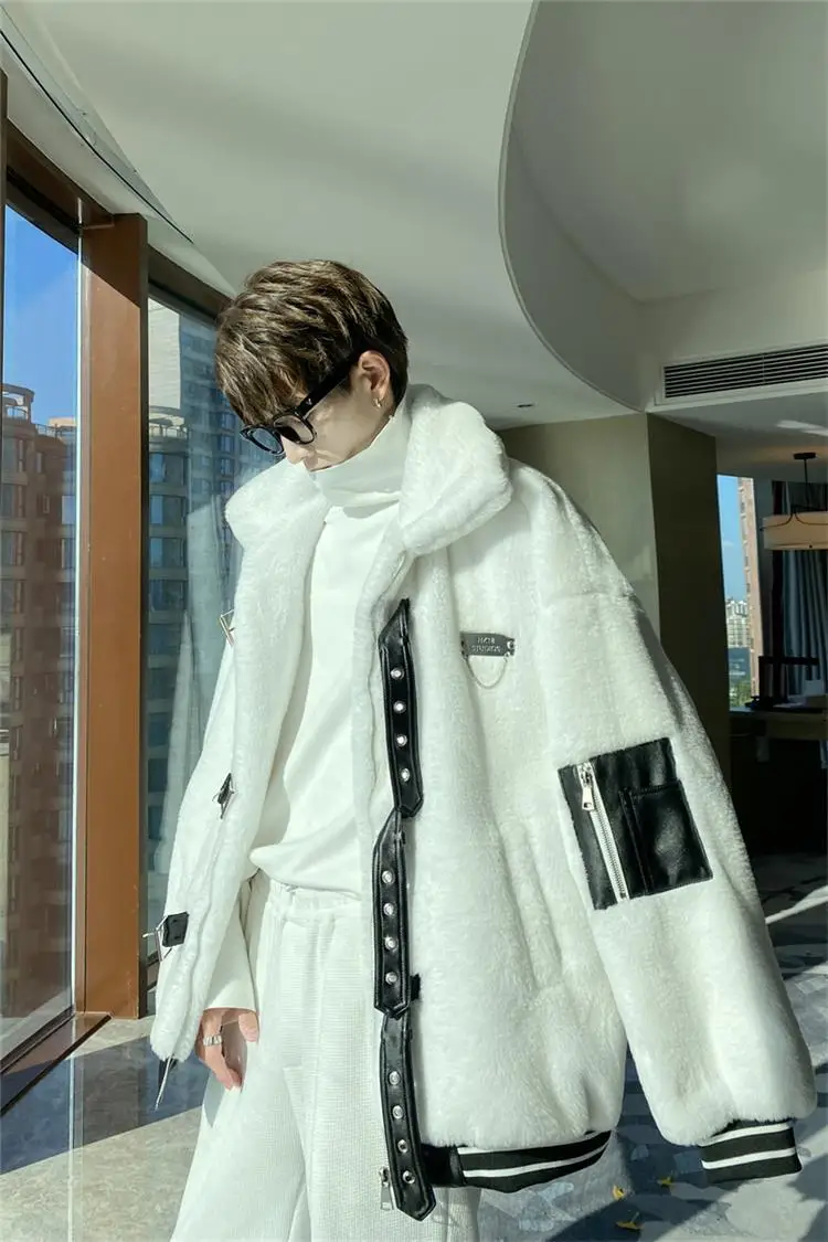 Cashmere Overcoat Jackets Imitation Fur Trend Homme National Tide Men's Women Coat Winter Outwear Zip Up Top 2022 New