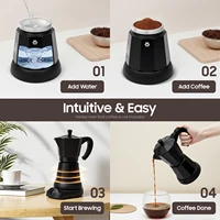 Cafetière électrique italienne 480W, cafetière à moka en aluminium, pratique et rapide pour la maison, 300 ml 3