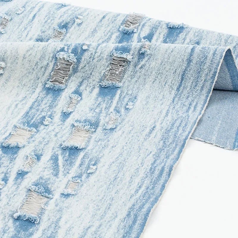 Cotton Washed Denim Fabric After Washed Thick Sewing Dress Pants Blazer Sewing Jacquard Jeans Textile Comfortable Wear-Resistant