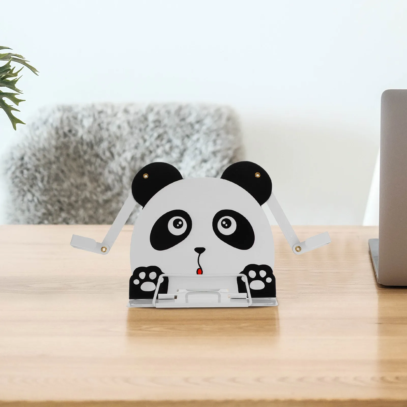 동물 책꽂이 팬더 모양 휴대용 다기능 데스크탑 독서 홀더 연구 노트북 디스플레이용 고정 책꽂이