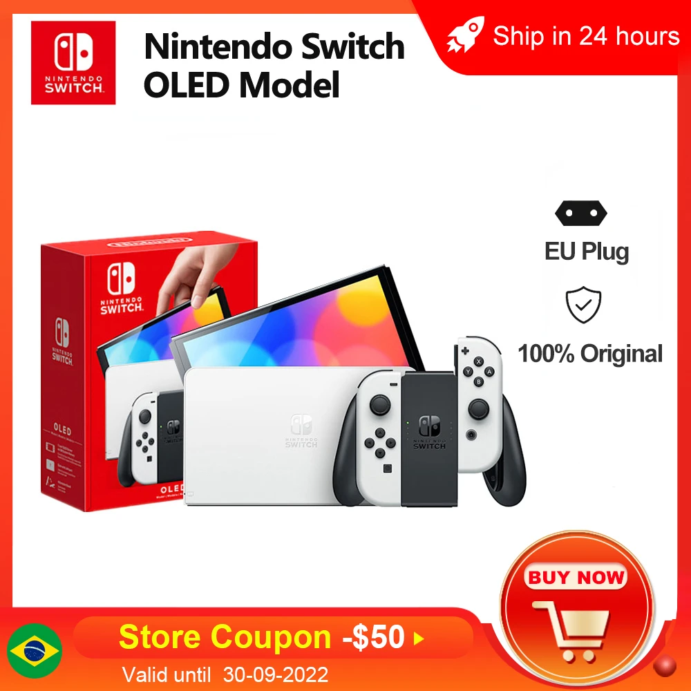 Nintendo Switch Oled Model Game Console White And Neon Set 64gb