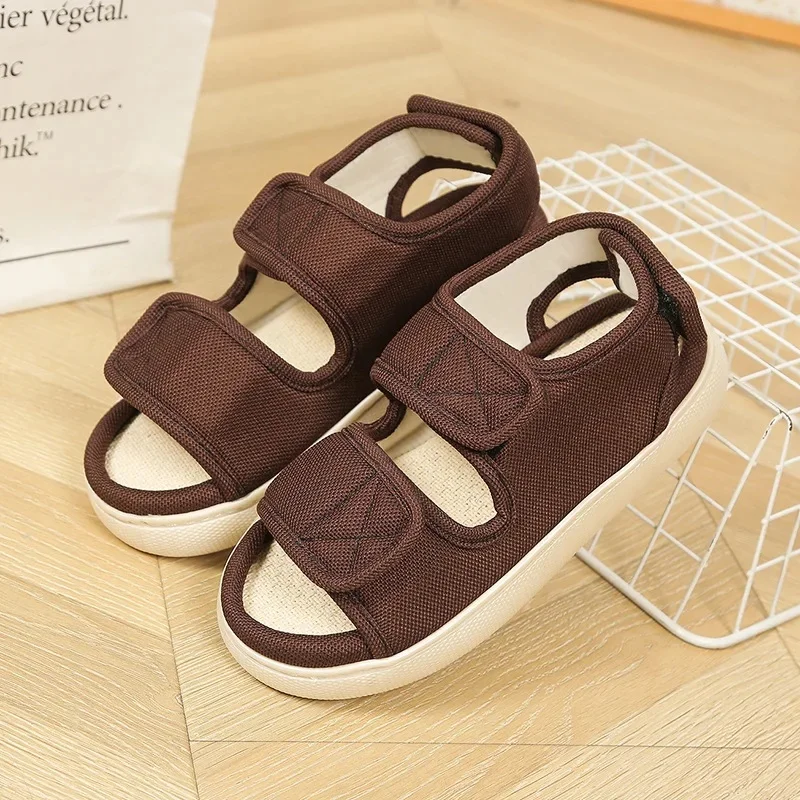 شباشب كتان واسعة القدم قابلة للتعديل في الهواء الط...