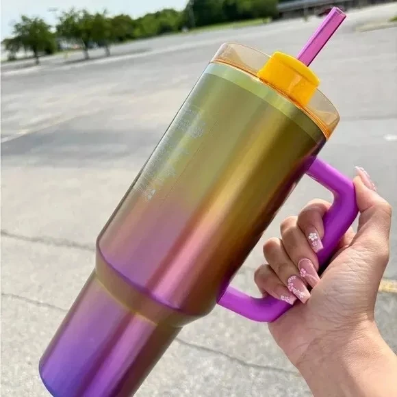 

40 oZ Tumbler FlowState Straw Lid Stainless Steel 30oz/40oz Vacuum Insulated Car Mug Double Wall Thermal Iced Travel Cup