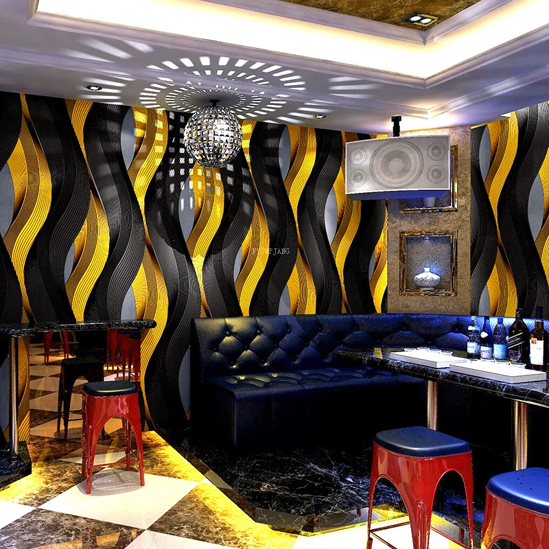 PVC High-End Wallpaper KTV Karaoke Hall Flash Wall Cloth 3D Reflective Wall Stickers Bar Personality Creative Corridor Wallpaper