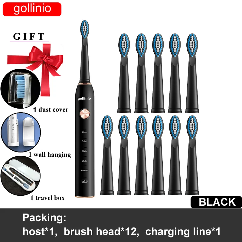 Gollinio Electric Toothbrush Usb Fast Charging GL41A Sonic Tooth brush Rechargeable Replacement Head Delivery Within 24 Hours 11