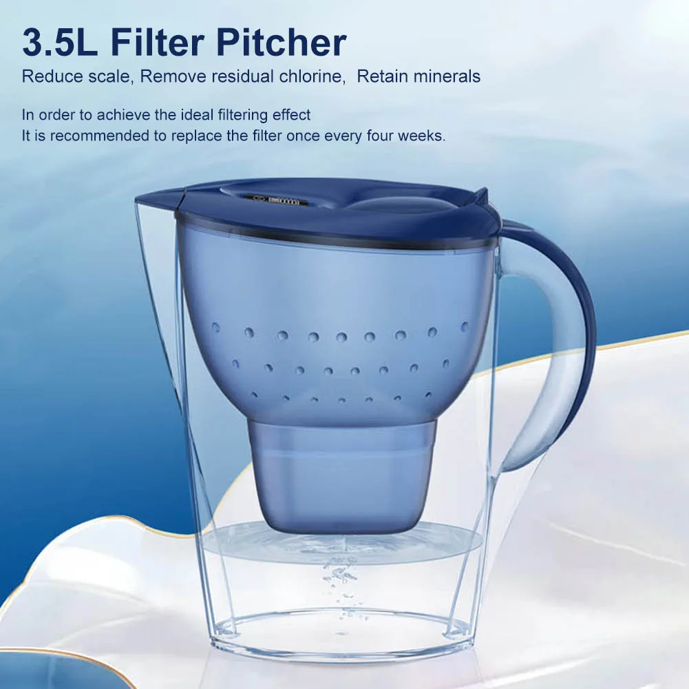 Universal 3.5L Water Filter Pitcher High Capacity Water Filter Kettle Four-layer Pitcher Purifier For Home Office