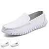 2025 Spring New White Men Casual Shoes Soft Leather Comfortable Doctor Nurse Work Flats Business Loafers Men Designer Shoes 1