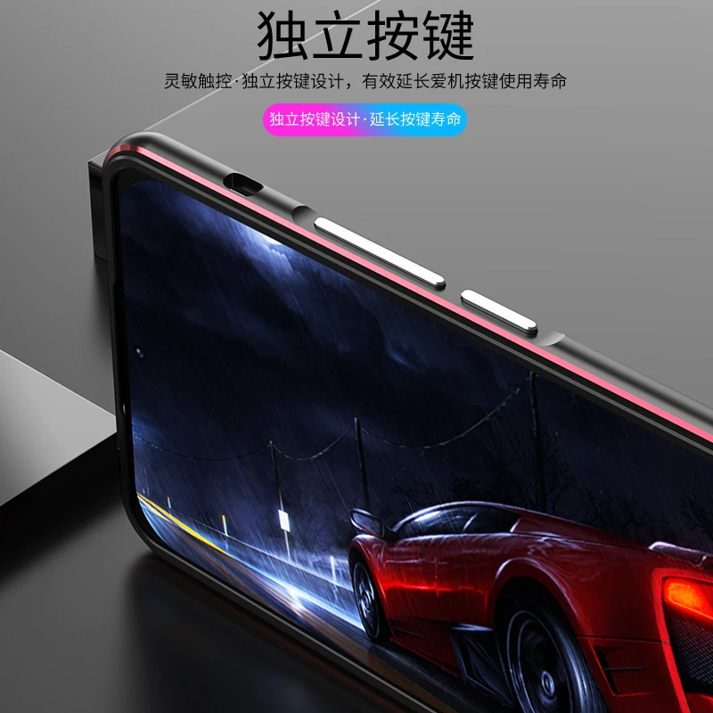 Aurora-Dual Color Border Shockproof Aluminum Metal Bumper for Xiaomi 11 Ultra Mi 11U Slim Cover Case, Frame Protector