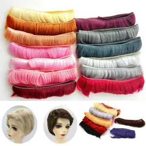 100*5cm Fringe Doll Hair Black Blown Khaki DIY Wigs For 1/3 1/6 1/12 Handmade Doll Accessories Doll Wigs 5cm